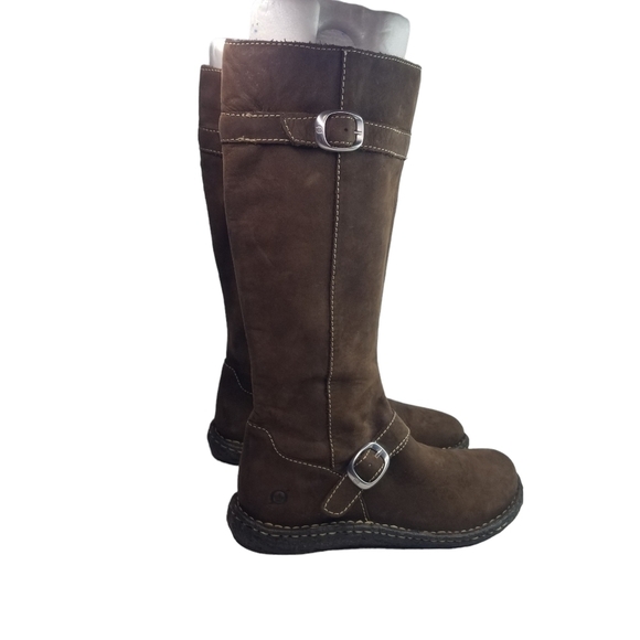 Born Kenya brown leather tree sole midi boots - Picture 1 of 11